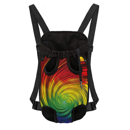 Colorful Swirl Print Pet Carrier Backpack