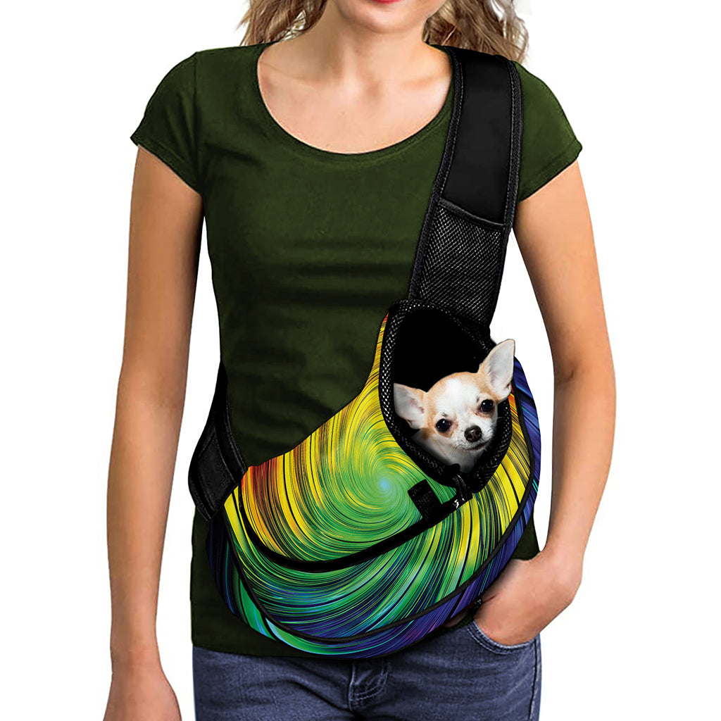 Colorful Swirl Print Pet Sling Carrier