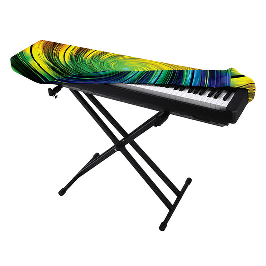 Colorful Swirl Print Piano Keyboard Cover