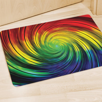 Colorful Swirl Print Polyester Doormat