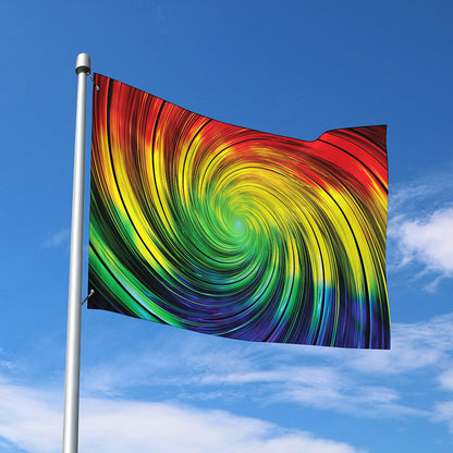 Colorful Swirl Print Polyester Flag
