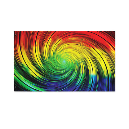 Colorful Swirl Print Polyester Flag