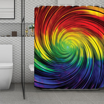 Colorful Swirl Print Polyester Shower Curtain