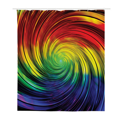 Colorful Swirl Print Polyester Shower Curtain