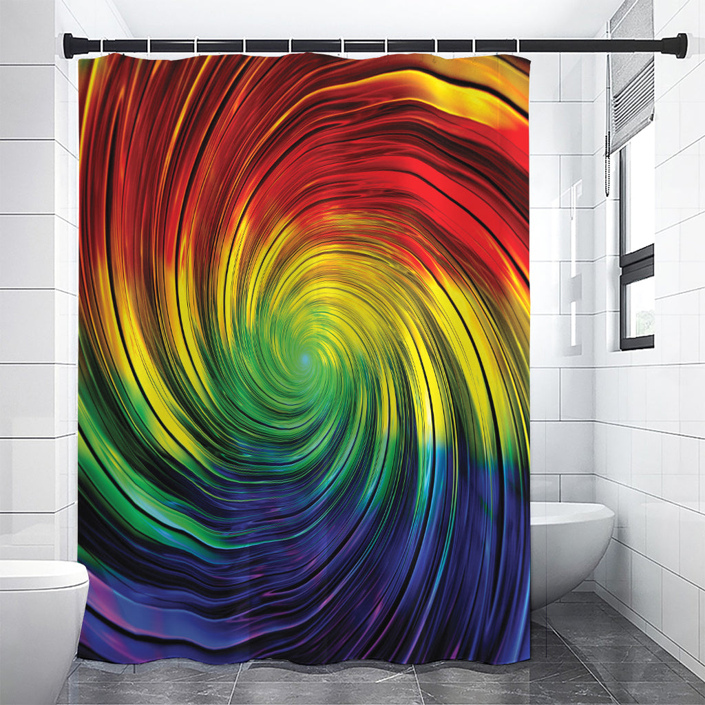 Colorful Swirl Print Premium Shower Curtain