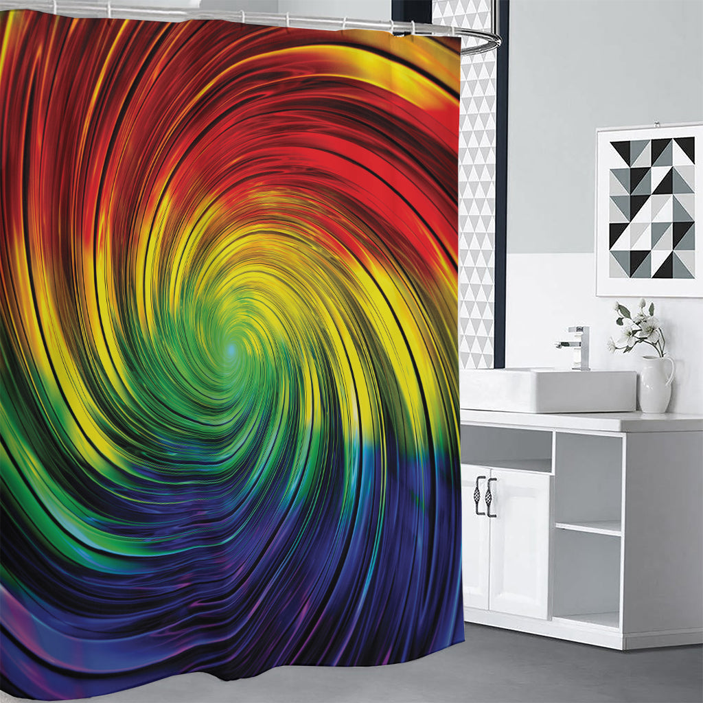 Colorful Swirl Print Premium Shower Curtain