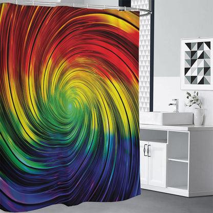 Colorful Swirl Print Premium Shower Curtain