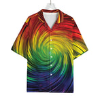 Colorful Swirl Print Rayon Hawaiian Shirt