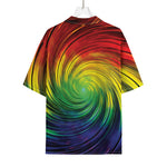 Colorful Swirl Print Rayon Hawaiian Shirt