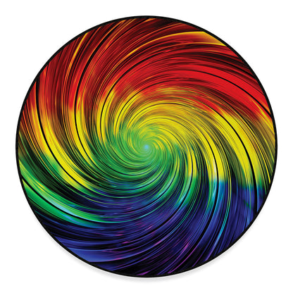 Colorful Swirl Print Round Floor Mat
