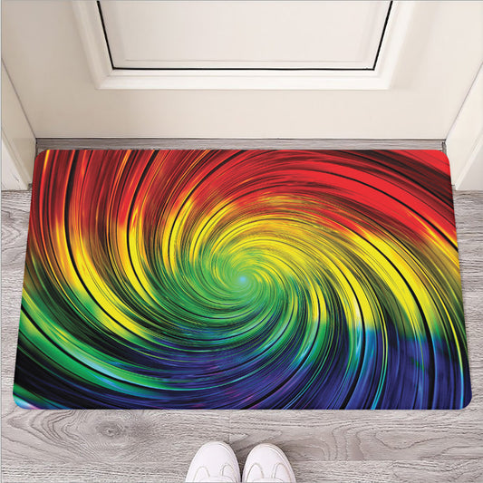 Colorful Swirl Print Rubber Doormat