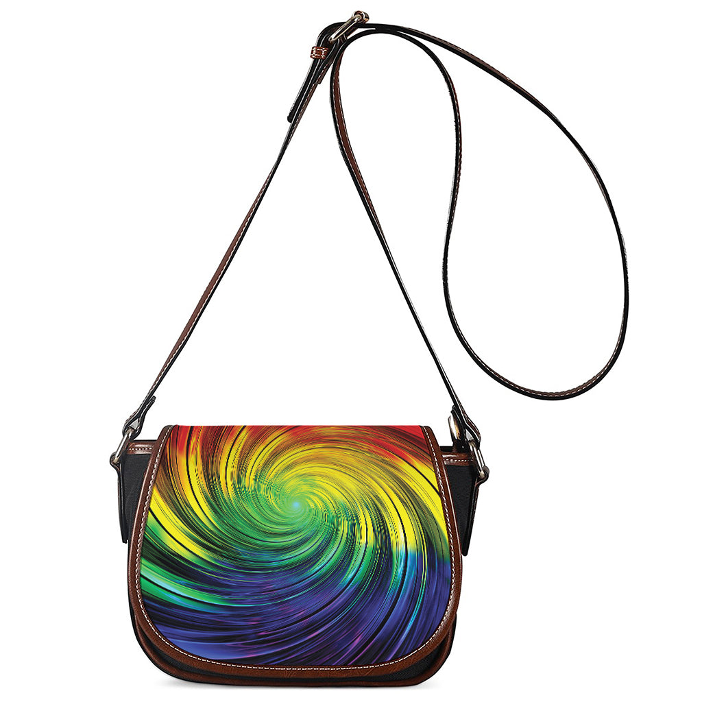 Colorful Swirl Print Saddle Bag