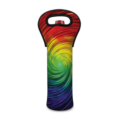 Colorful Swirl Print Single Neoprene Wine Tote