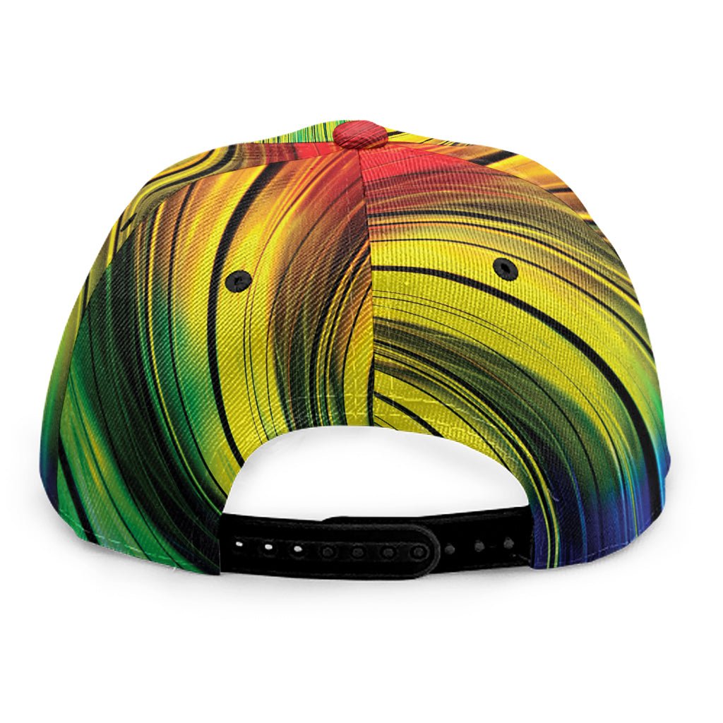 Colorful Swirl Print Snapback Cap