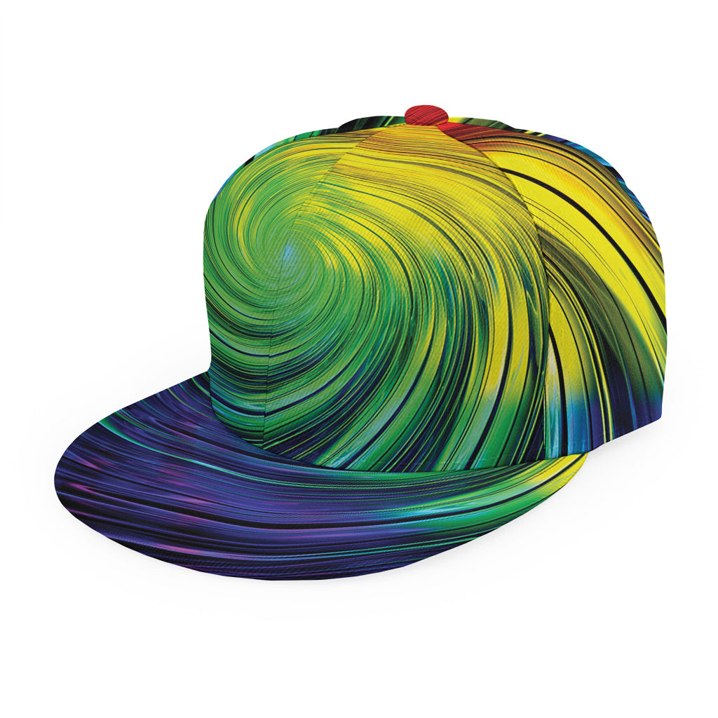 Colorful Swirl Print Snapback Cap
