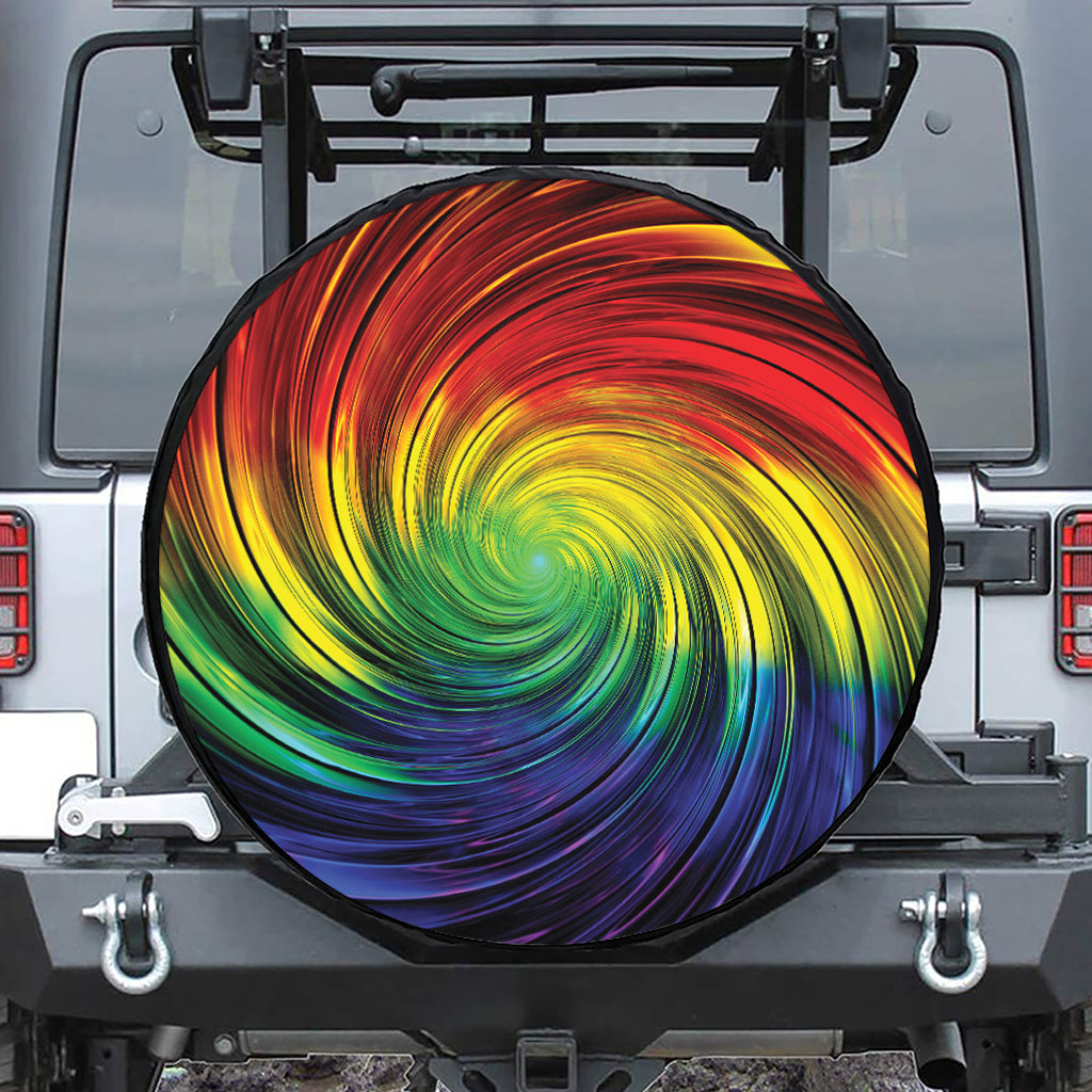 Colorful Swirl Print Tire Cover