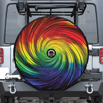 Colorful Swirl Print Tire Cover With Camera Hole