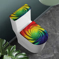 Colorful Swirl Print Toilet Lid And Tank Cover Set