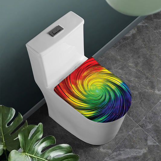 Colorful Swirl Print Toilet Lid Cover