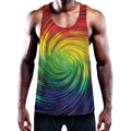 Colorful Swirl Print Men's Workout Tank Top