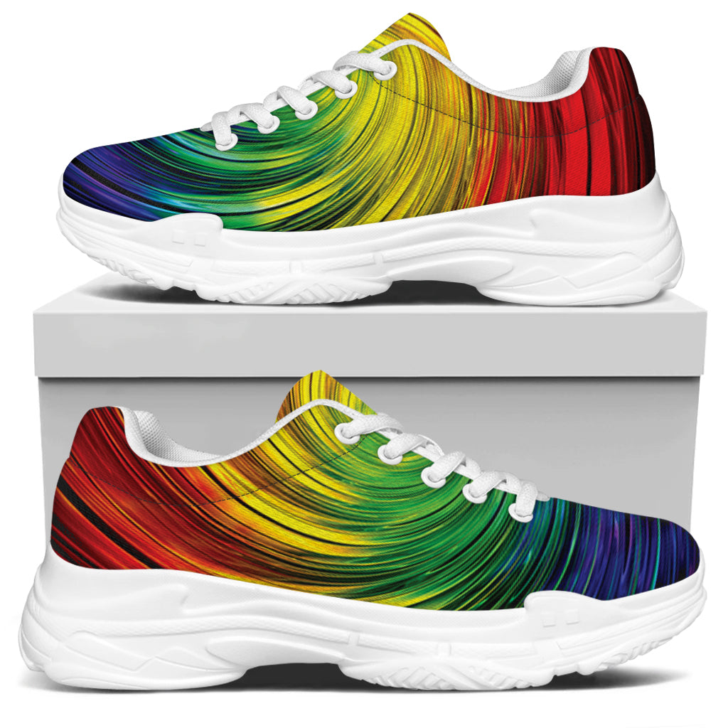 Colorful Swirl Print White Chunky Shoes