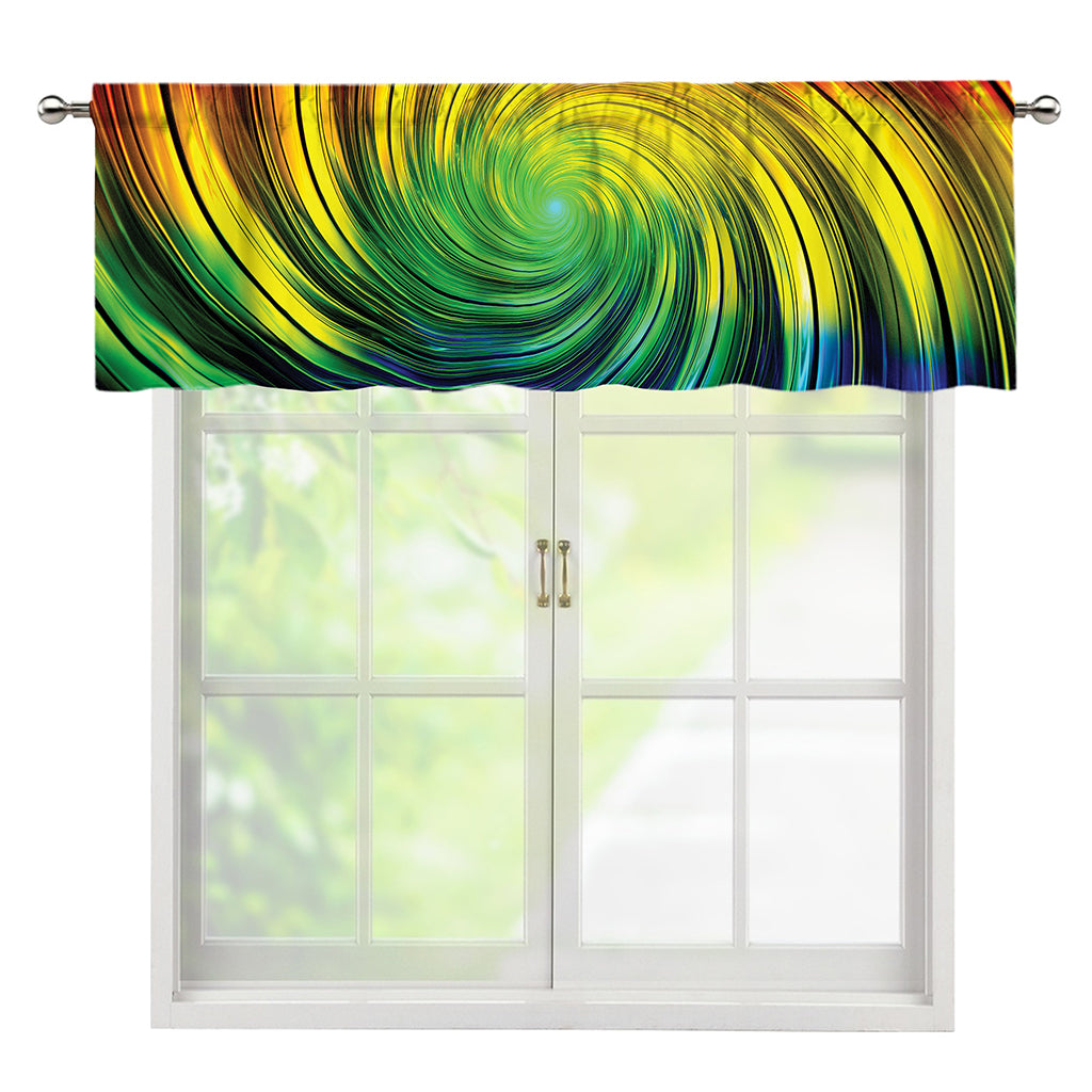 Colorful Swirl Print Window Valance