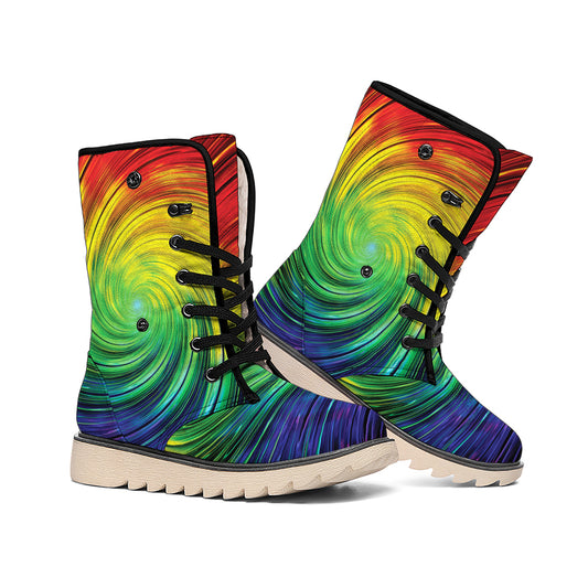 Colorful Swirl Print Winter Boots