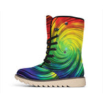 Colorful Swirl Print Winter Boots