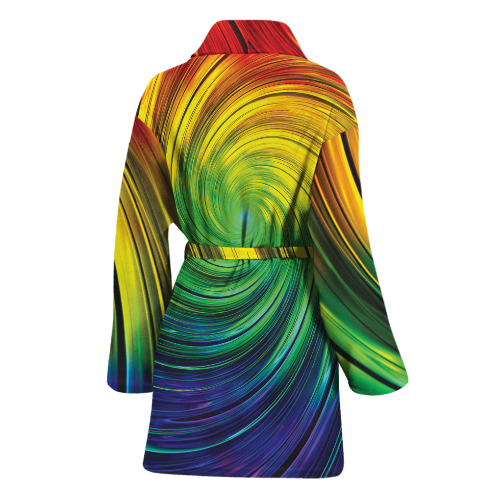 Colorful Swirl Print Women's Bathrobe