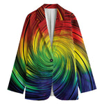 Colorful Swirl Print Women's Blazer