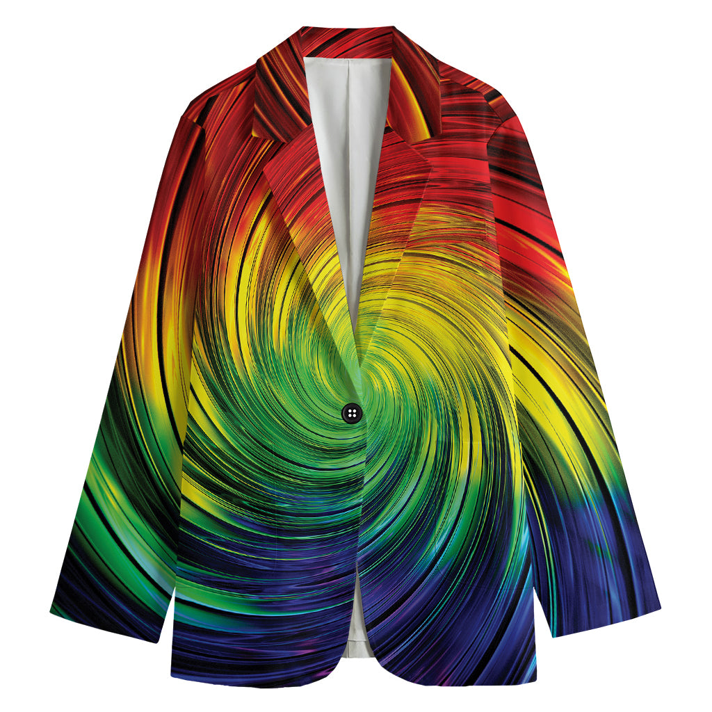 Colorful Swirl Print Women's Cotton Blazer