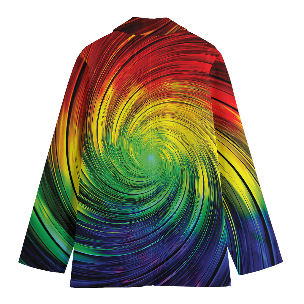 Colorful Swirl Print Women's Cotton Blazer