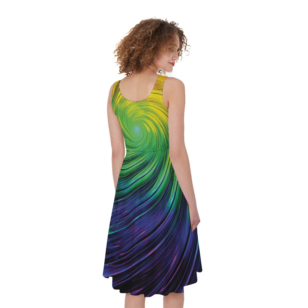 Colorful Swirl Print Women's Sleeveless Dress