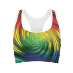 Colorful Swirl Print Women's Sports Bra