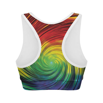 Colorful Swirl Print Women's Sports Bra