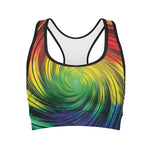 Colorful Swirl Print Women's Sports Bra