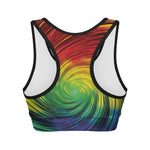 Colorful Swirl Print Women's Sports Bra