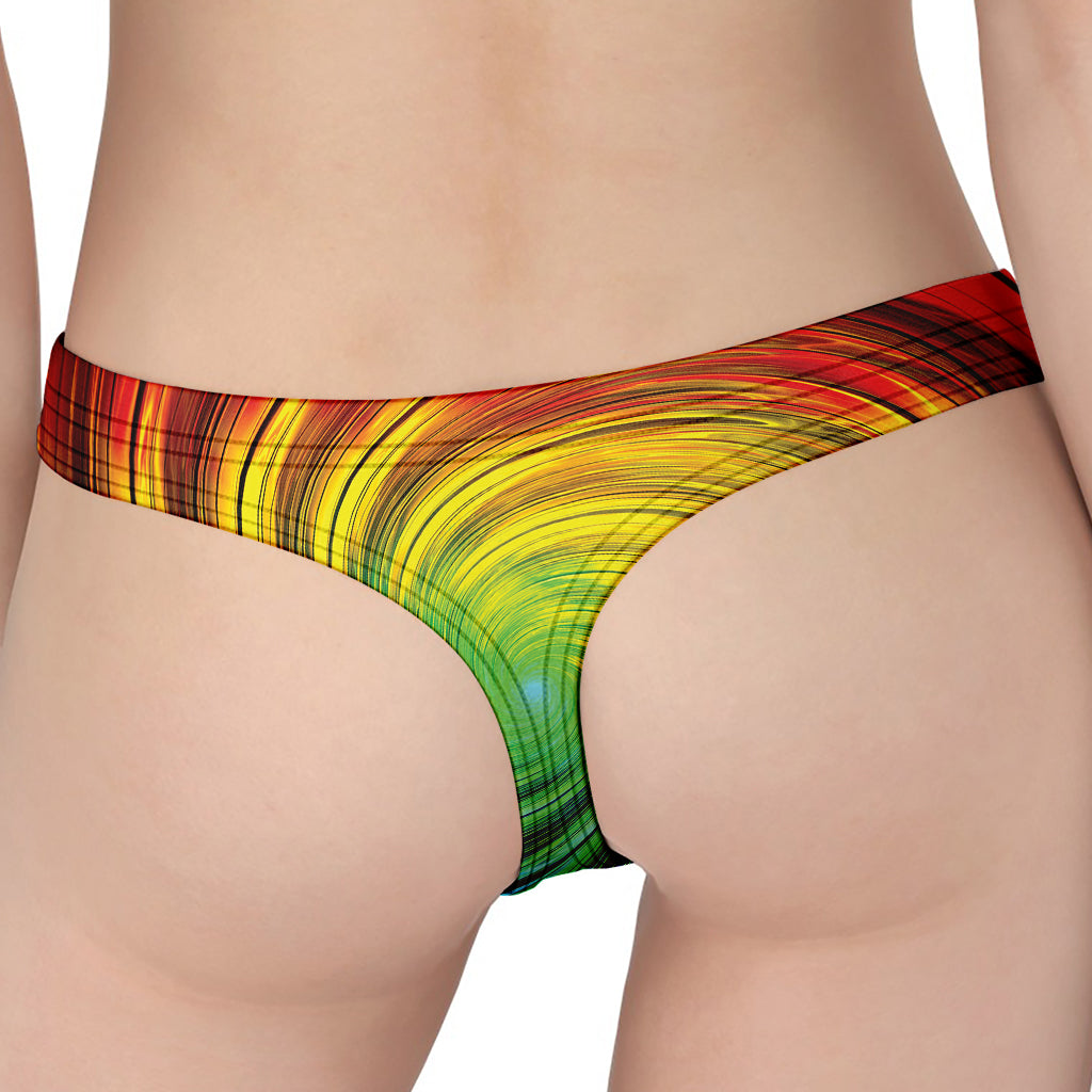 Colorful Swirl Print Women's Thong