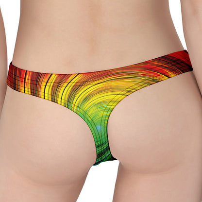 Colorful Swirl Print Women's Thong