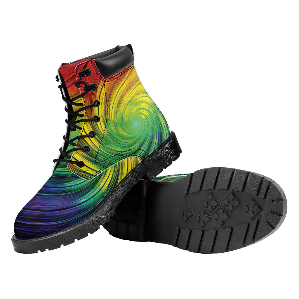 Colorful Swirl Print Work Boots