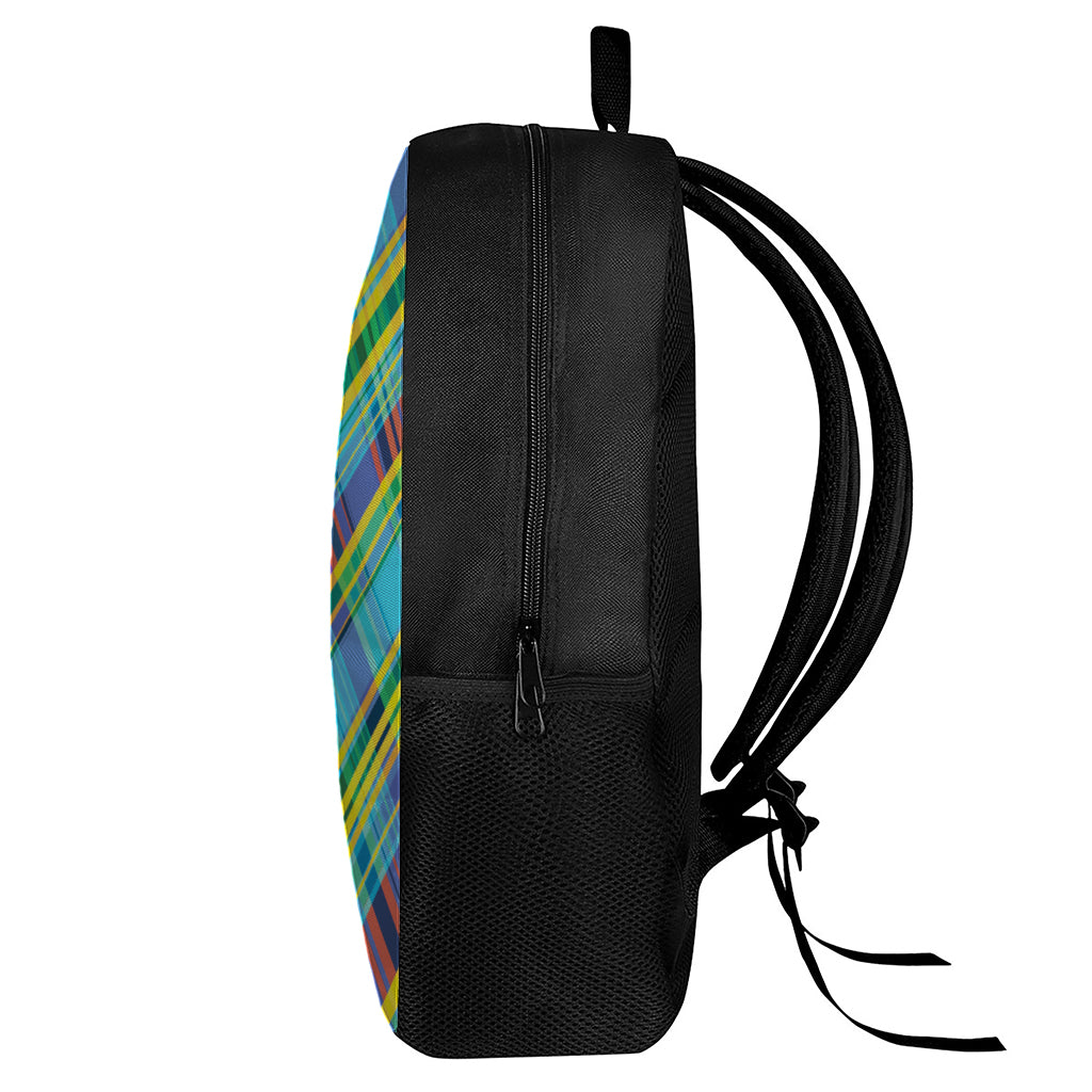 Colorful Tartan Pattern Print 17 Inch Backpack