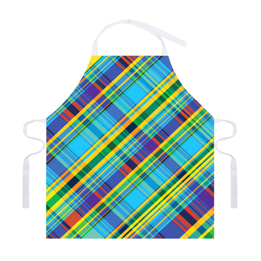 Colorful Tartan Pattern Print Adjustable Apron