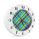 Colorful Tartan Pattern Print Alarm Clock