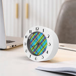 Colorful Tartan Pattern Print Alarm Clock
