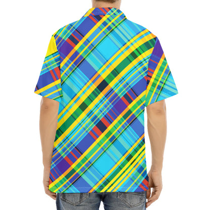 Colorful Tartan Pattern Print Aloha Shirt