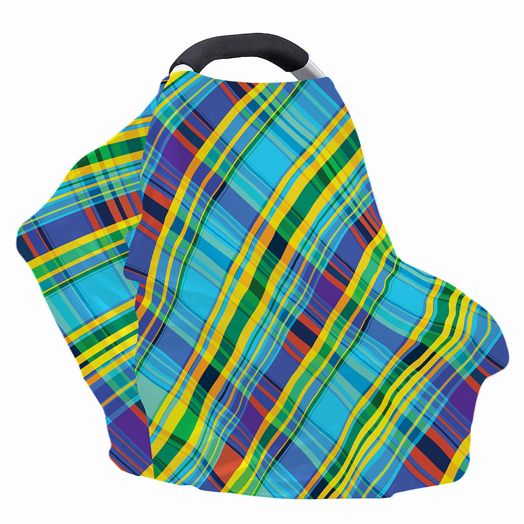 Colorful Tartan Pattern Print Baby Seat Cover
