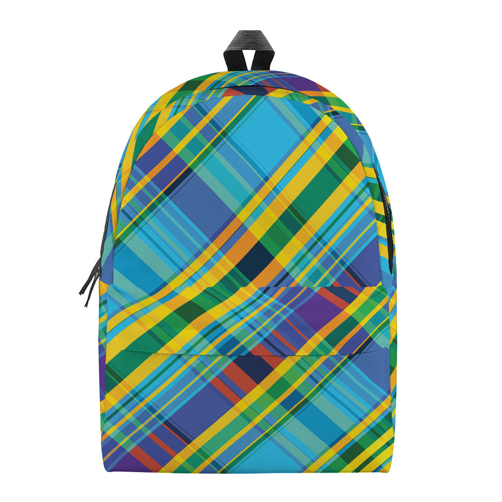 Colorful Tartan Pattern Print Backpack