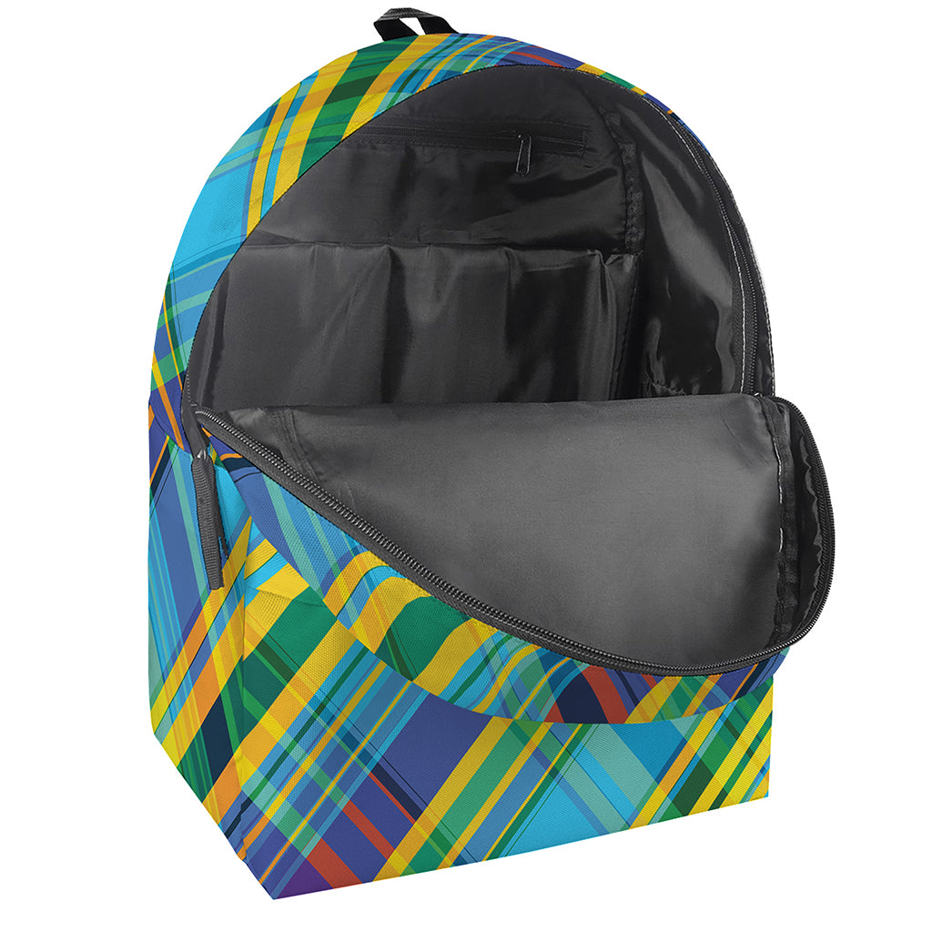 Colorful Tartan Pattern Print Backpack