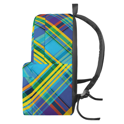 Colorful Tartan Pattern Print Backpack