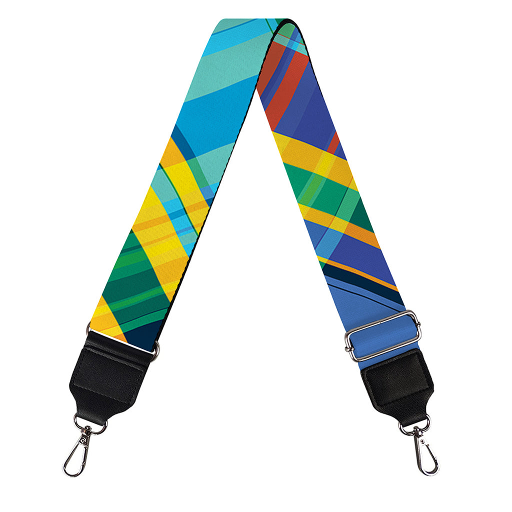 Colorful Tartan Pattern Print Bag Strap